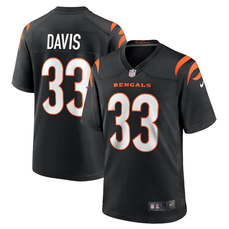 Men Cincinnati Bengals 33 Sean Davis Nike Black Game NFL Jersey